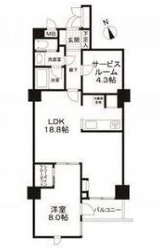 南青山ユニハイツ(1SLDK/2階)の間取り写真