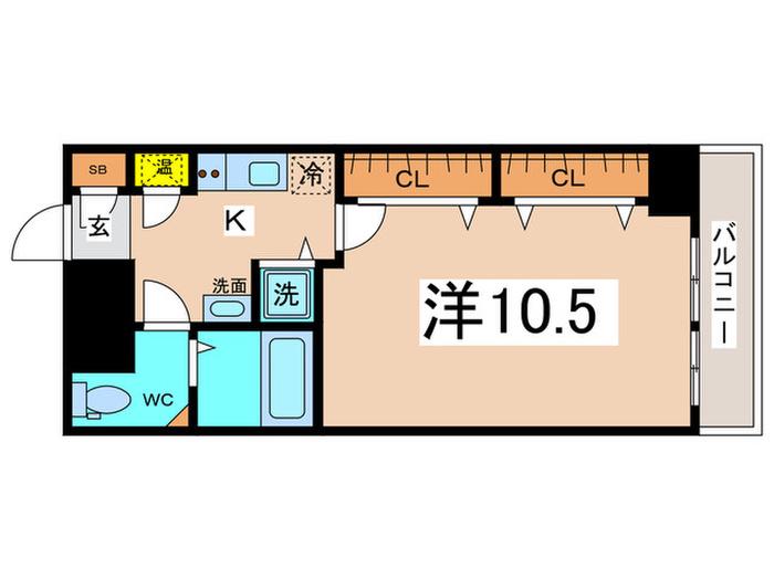 レジデンス・ナンワ(1K/9階)の間取り写真