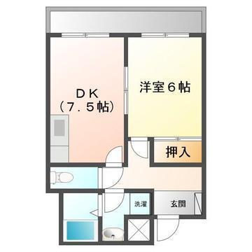 小原ビルII(1DK/3階)の間取り写真