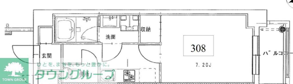 プランドール千歳台(1K/3階)の間取り写真