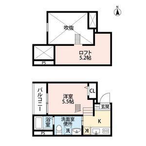 Kレジデンス名駅 (1K/2階)の間取り写真