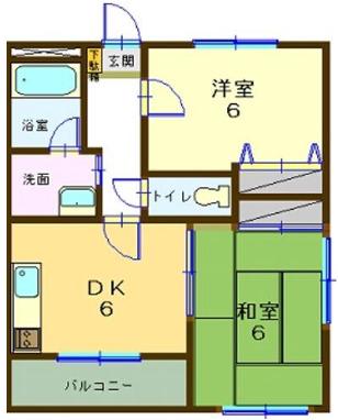 ヴィラメゾン MAKI(2DK/1階)の間取り写真