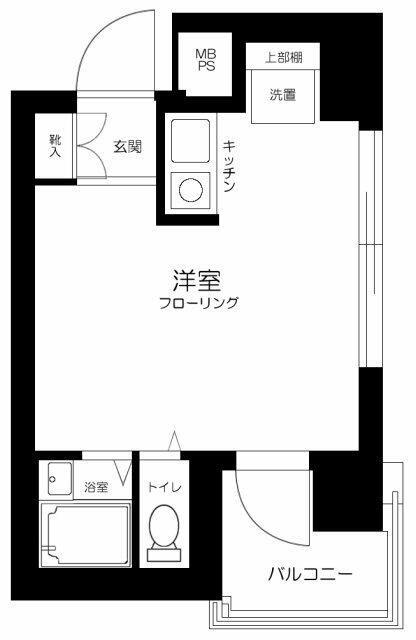 マートルコート駒沢大学(ワンルーム/6階)の間取り写真