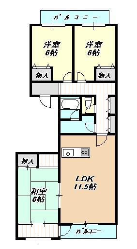 サン・ドゥリーム(3LDK/3階)の間取り写真
