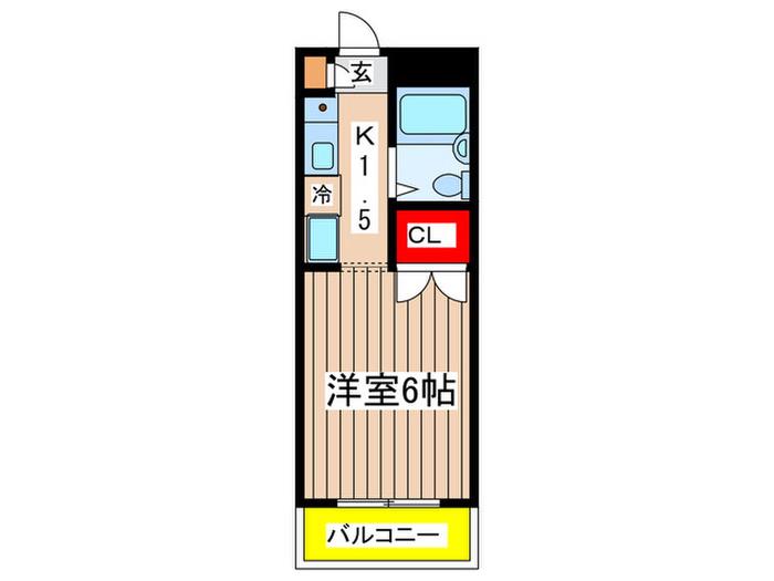 セシーズ生田(1K/4階)の間取り写真