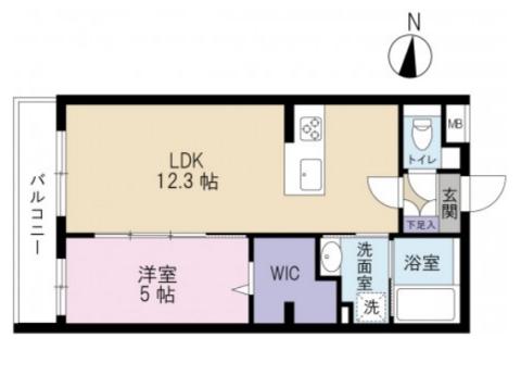 ライム海老塚(1LDK/2階)の間取り写真