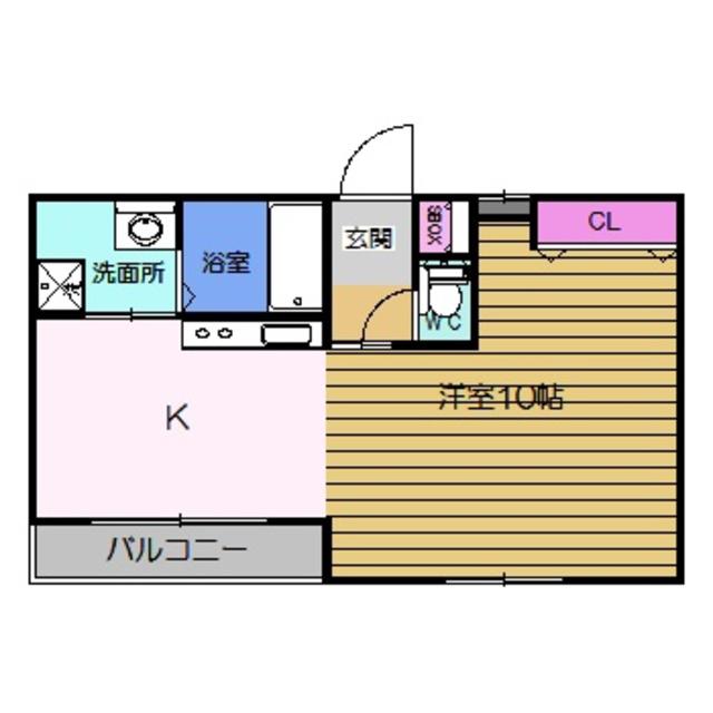 プランドール大浜(1K/1階)の間取り写真