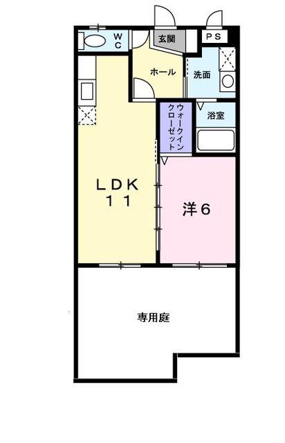 メゾンエスポワール(1LDK/1階)の間取り写真