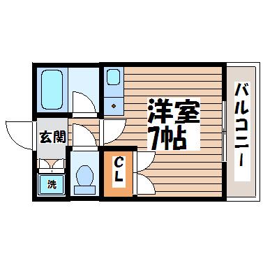リエス小田原(ワンルーム/1階)の間取り写真
