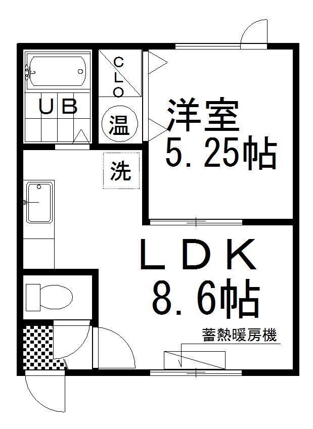 アビターレ(1LDK/2階)の間取り写真