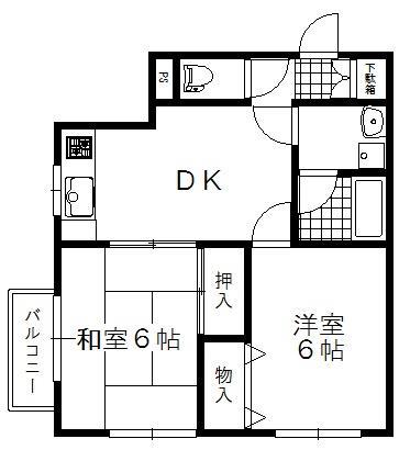 MYビル(2DK/3階)の間取り写真