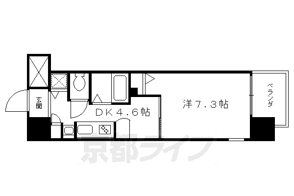 エステムコート京都河原町プレジール(1DK/5階)の間取り写真