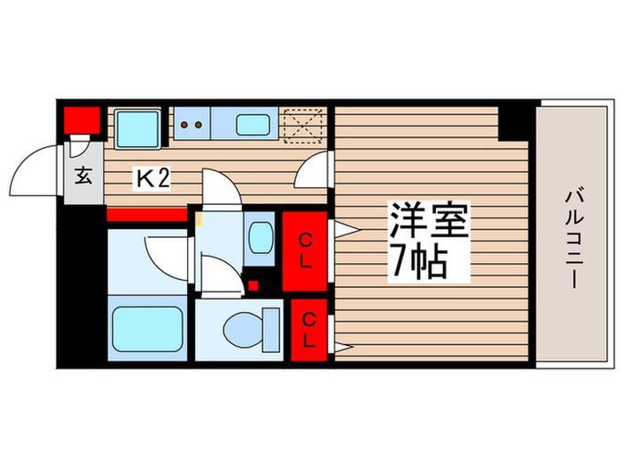 リバーレ押上向島(1K/2階)の間取り写真