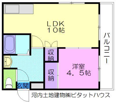 アルザス(1LDK/1階)の間取り写真