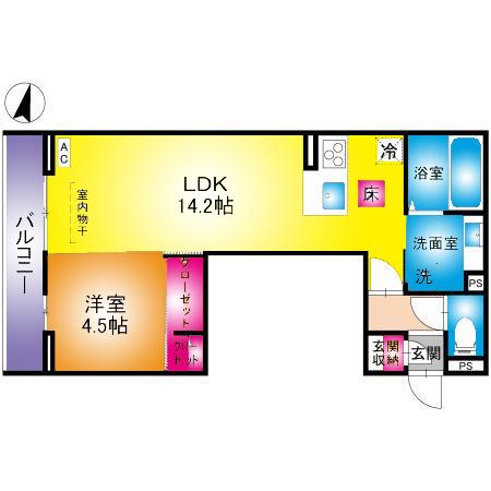 ARTEMIS(1LDK/2階)の間取り写真
