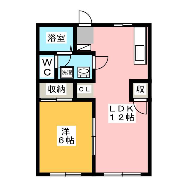 ルミナス21B(1LDK/1階)の間取り写真