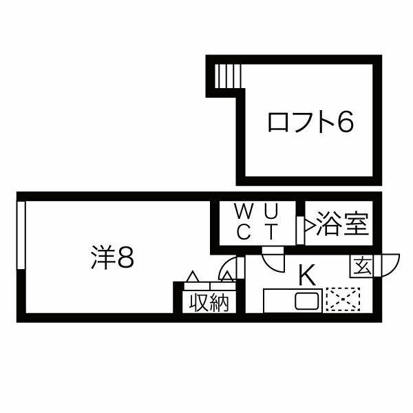 LUCENT HILL 小樽(1K/1階)の間取り写真