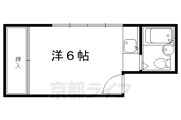 谷川ルーム(ワンルーム/2階)の間取り写真