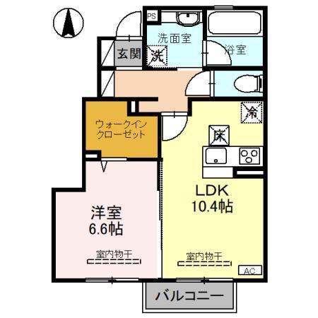 トレジャー・ライト(1LDK/1階)の間取り写真
