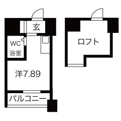 ドエルイン大井町(ワンルーム/8階)の間取り写真