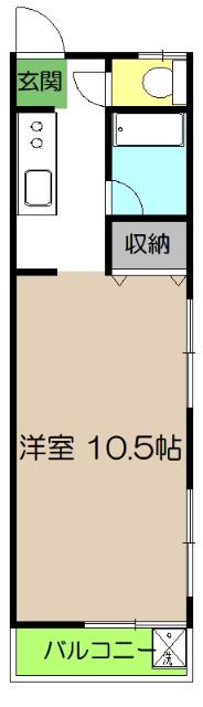 藤本マンション(1K/2階)の間取り写真
