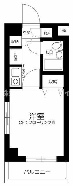 グランレーブ巣鴨(1K/2階)の間取り写真