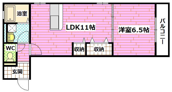 ブランニュー矢野(1LDK/2階)の間取り写真