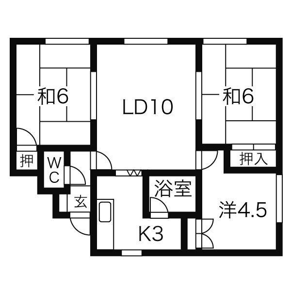 パークマンション2(3LDK/2階)の間取り写真