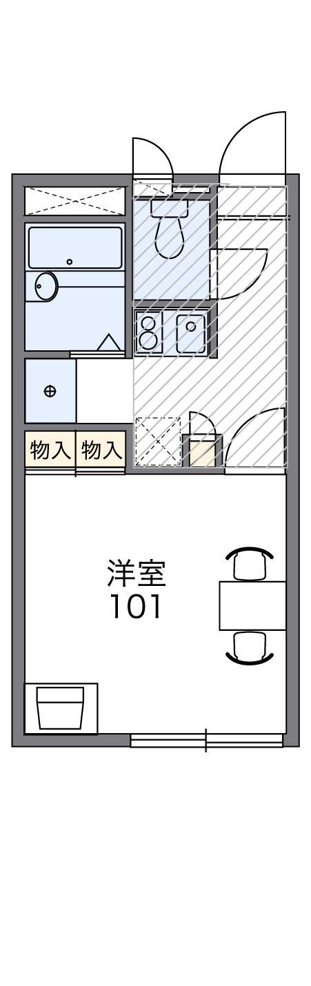 レオパレスセカンドプラザ(1K/1階)の間取り写真
