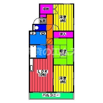 シャトレ冨永I(3LDK/3階)の間取り写真