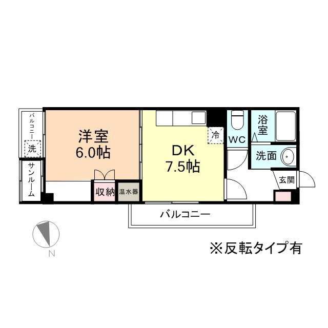 AGROST TOWER富山駅前(1DK/6階)の間取り写真