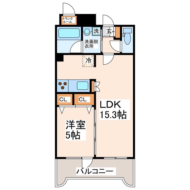 ムライチマンション熊高東(1LDK/2階)の間取り写真
