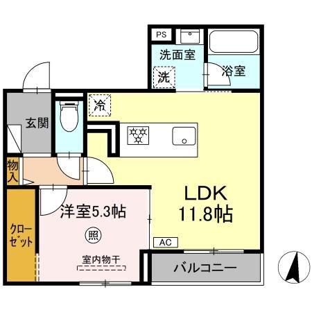 セントカメリア(1LDK/3階)の間取り写真