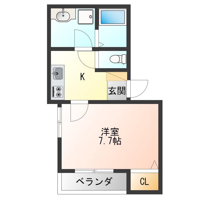 プレヴィール(1K/3階)の間取り写真