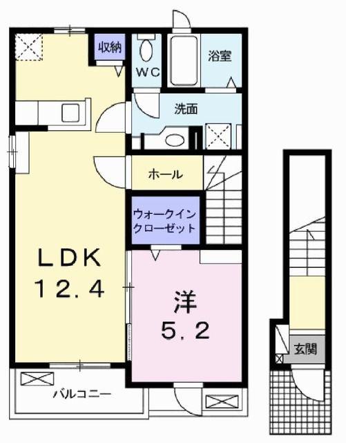 グレイスハイツII A(1LDK/2階)の間取り写真