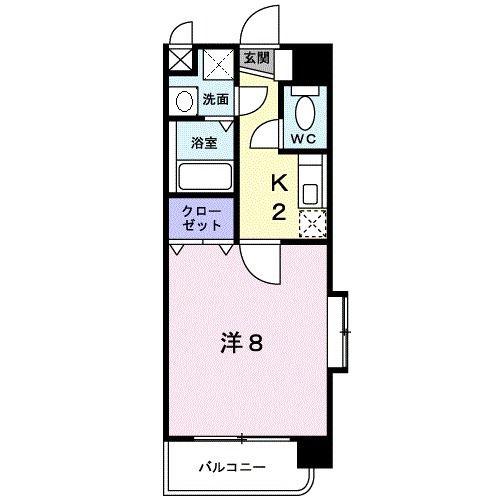 グランビュー高麗(1K/2階)の間取り写真
