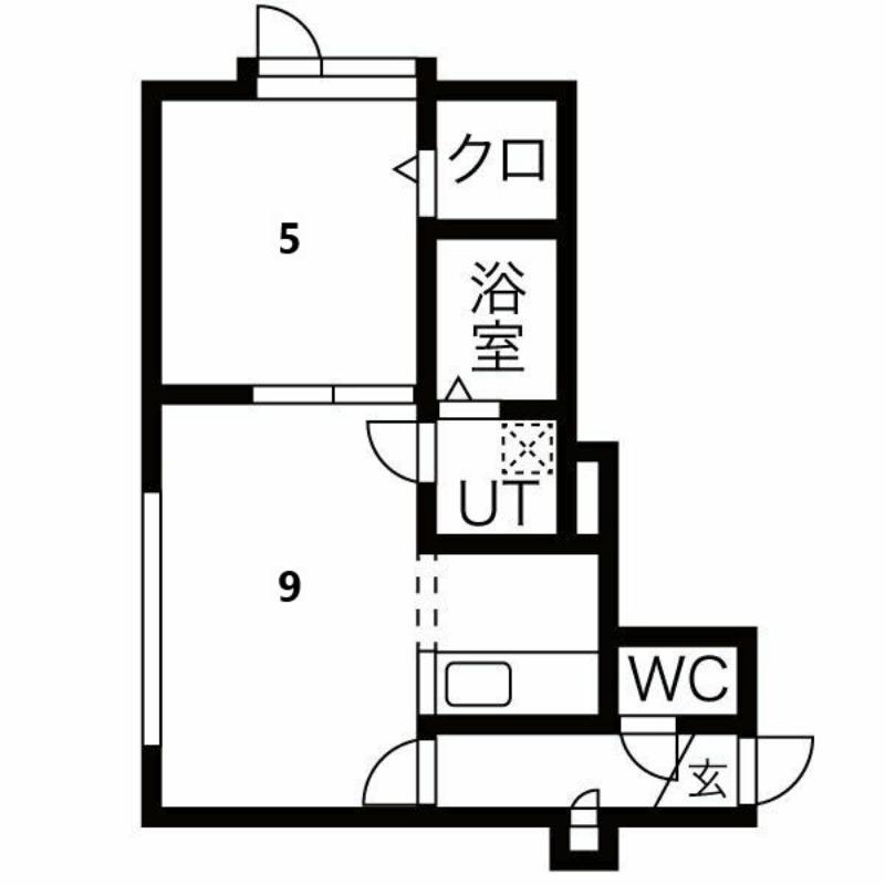 リープ・ブルーメIII(1LDK/2階)の間取り写真