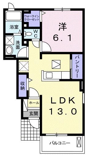 サンリットIII(1LDK/1階)の間取り写真