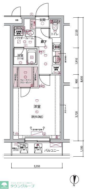 ARCOBALENO BUBAIGAWARA(1K/3階)の間取り写真