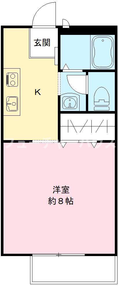 グランシャリオ(1K/2階)の間取り写真