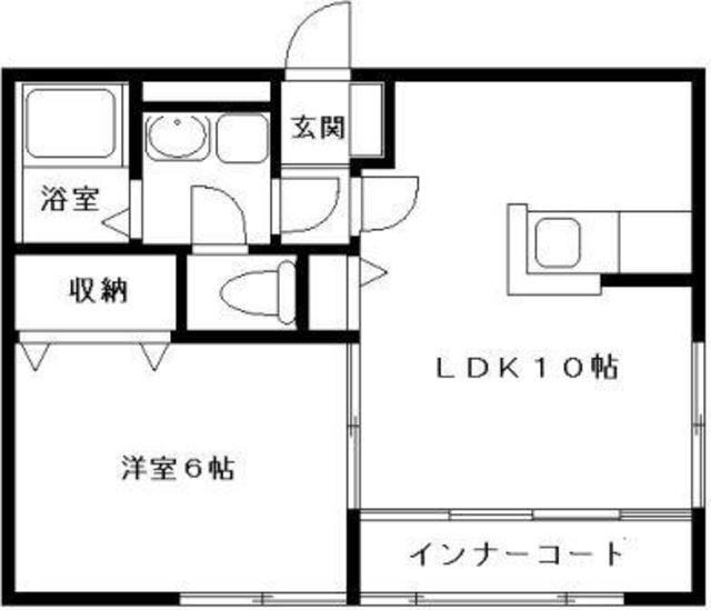 マルミヤハイツ(1LDK/1階)の間取り写真