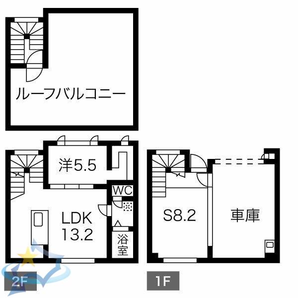 KP-GARAGE KOTONI A棟(1SLDK/1階)の間取り写真