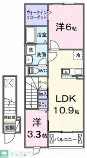 グレイスサイトG(2LDK/2階)の間取り写真