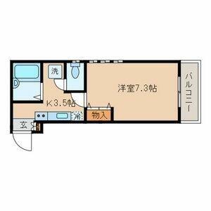 ソルクレスト北烏山(1K/1階)の間取り写真