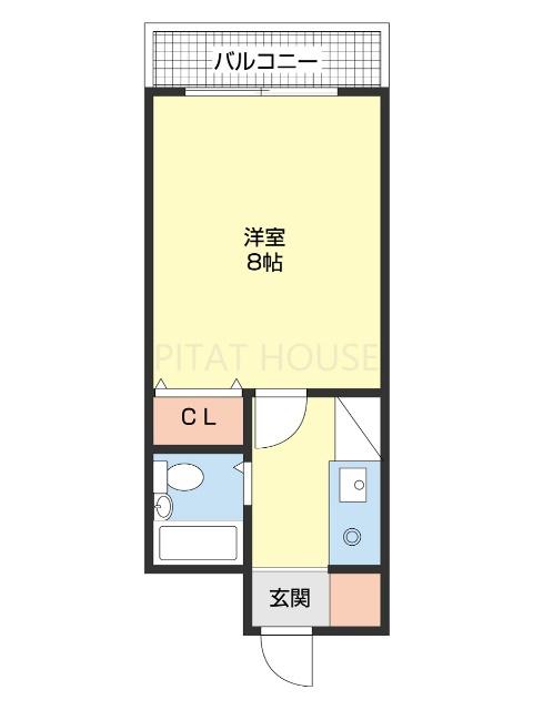 GLハイム(1K/2階)の間取り写真