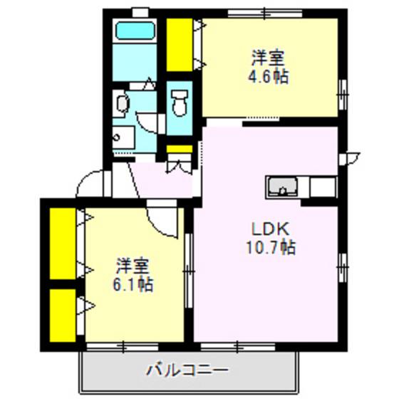 イデアル FG棟(2LDK/2階)の間取り写真