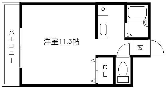 エスポワール空港(ワンルーム/5階)の間取り写真