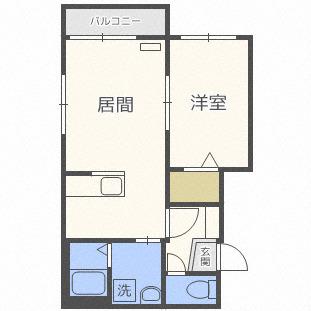 ジョヴァンニ菊水(1LDK/4階)の間取り写真