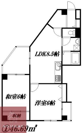 エドケンベルトピア豊中I(2LDK/1階)の間取り写真