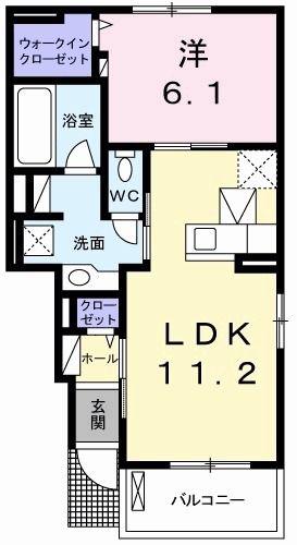 エレガンテ(1LDK/1階)の間取り写真